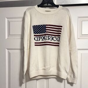 ST. JOHNS BAY Vintage America Flag Crewneck Sweater